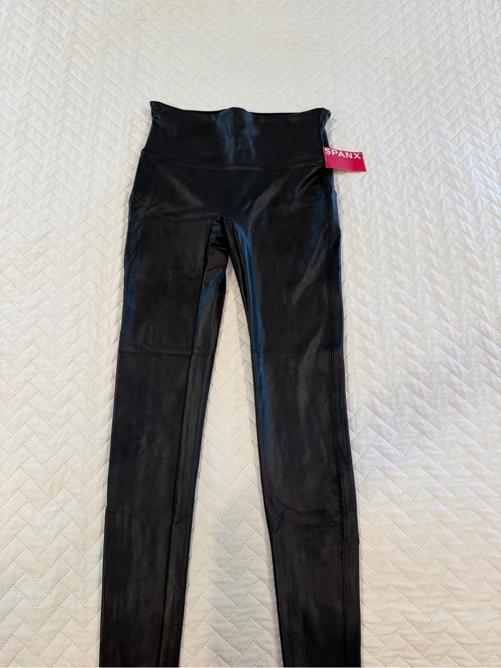 SPANX Black Faux-Leather High-Waist Leggings